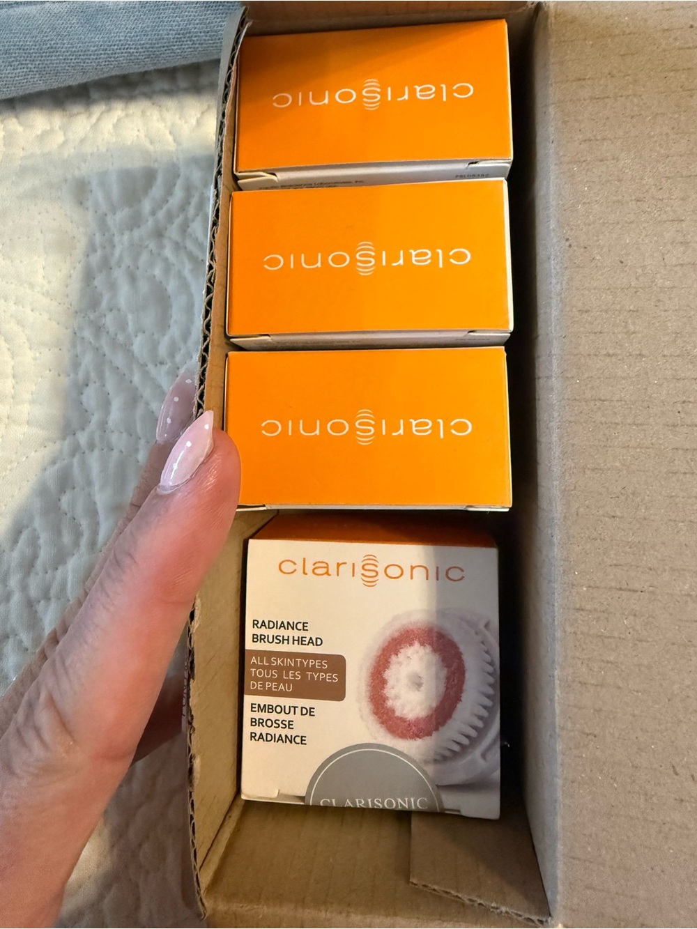 Clarisonic Radiance Brush Head Replacement - Orange Packaging, White Brush